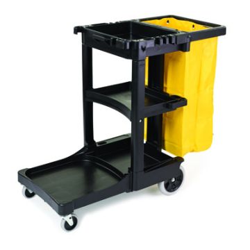 Janitor Cart with Yellow Bag