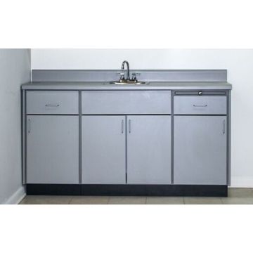 Base Cabinet with Four Doors, Three Drawers, and Three Shelves 36"H x 68"W x 18"D
