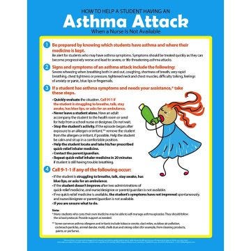 Front view of Laminated 8.5" x 11" Asthma Attack Magnet