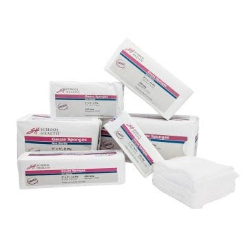 Front view of boxes of School Health Non-Sterile Gauze Sponges  