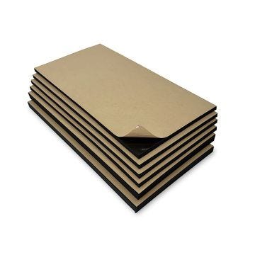 Stack of 6 sheets of black foam with adhesive backing.