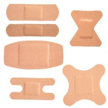 Front view of various sizes of Flexible Fabric School Health Adhesive Bandages