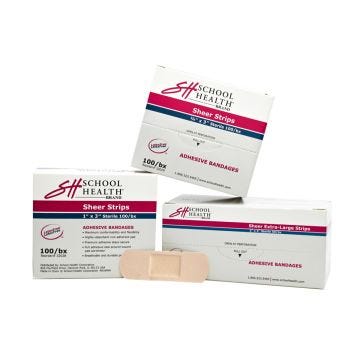 3/4" x 3" Sheer School Health Adhesive Bandages with 1500 bandages per box