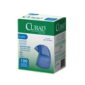 CURAD Food Service Adhesive Bandages, Blue, Plastic