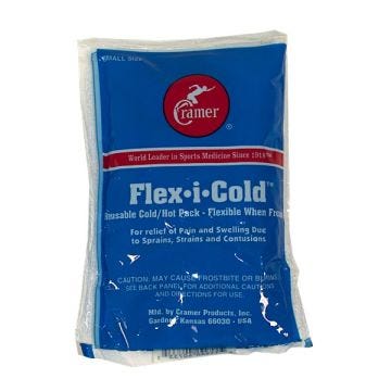 Front view of 4" x 6" Cramer Flex-i-Cold Reusable Cold Pack with 12 per box