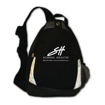 Front view of Black School Health Messenger Bag