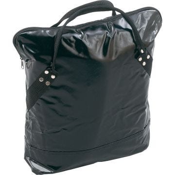 Black shining bag with handles