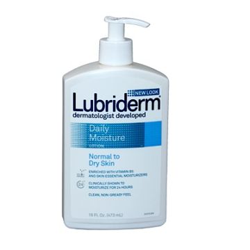 Front view of 16 oz, Fragrance-Free Lubriderm Lotion