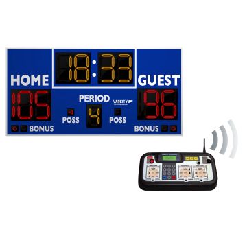 Varsity Basketball/Multisport 4' x 8' Scoreboard w/ Wireless Remote