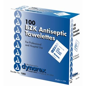 Dynarex BZK Towelettes 100/box
