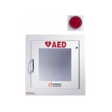 ZOLL Powerheart AED Wall Cabinet with Alarm and Strobe Light, Fully Recessed (50-00400-30)