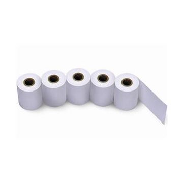 an image of five white rolls of thermal paper for a maico race car digital pilot mi 24 mi 26 tympanometer