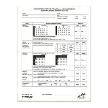 Record Forms for iSeries Pediatric Model 100/Pad