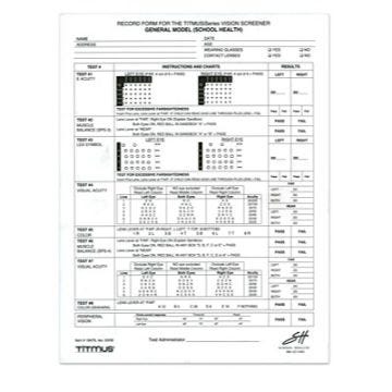 Record Forms for iSeries General Testing Model 100/Pad