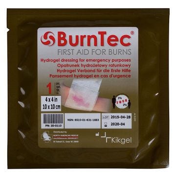 Front view of 5" x 5" Burntec Burn Dressing