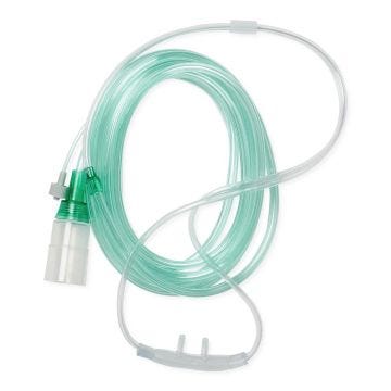 Cannula, 7 ft O2 Supply Tubing, 7" CO2 Sampling Line, Male Luer Connector, 25/cs