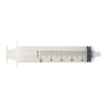 Side view of 50cc Leur Lock Syringe with 40 per box