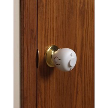 Front view of Door Knob Cover with Key Hole Cover, 2 covers per package