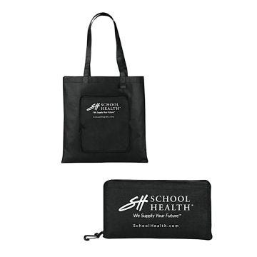 Front view of School Health Conference Zip Totes with Logo