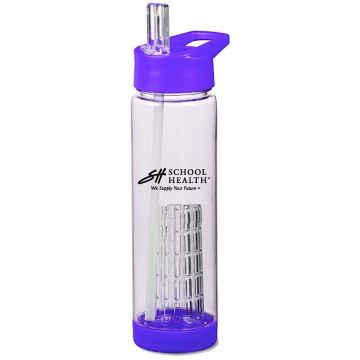 Front view of purple School Health Infuser Bottle