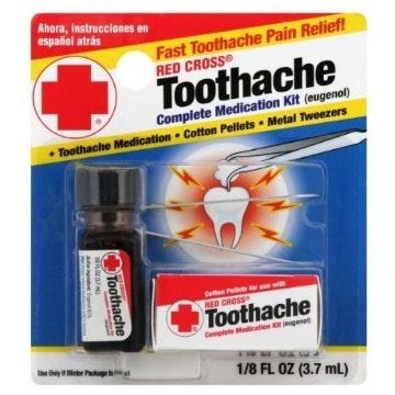 Red Cross Toothache Medication Kit, red cross toothache, red cross toothache kit