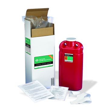 Front view of Sharps Medical Waste Mail-back Disposal System