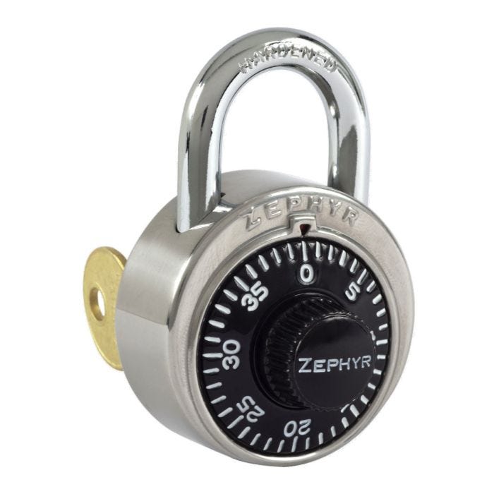 Zephyr® Combination Padlock w/ Key Control Feature Zephyr® Combination Padlock w/ Key Control Feature