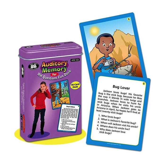 Auditory Memory For WH Questions Fun Deck Auditory Memory For WH Questions Fun Deck