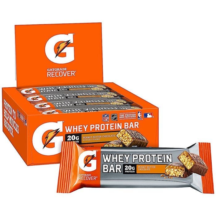 Gatorade Whey Protein Bar, Chocolate Peanut Butter, 12/cs, gatorade protein bars, gatorade bars