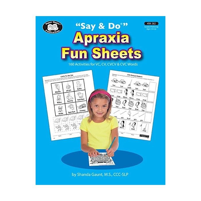 Say & Do Apraxia Fun Sheets Say & Do Apraxia Fun Sheets