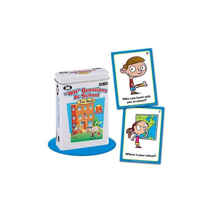 WH Questions At School Fun Deck WH Questions At School Fun Deck