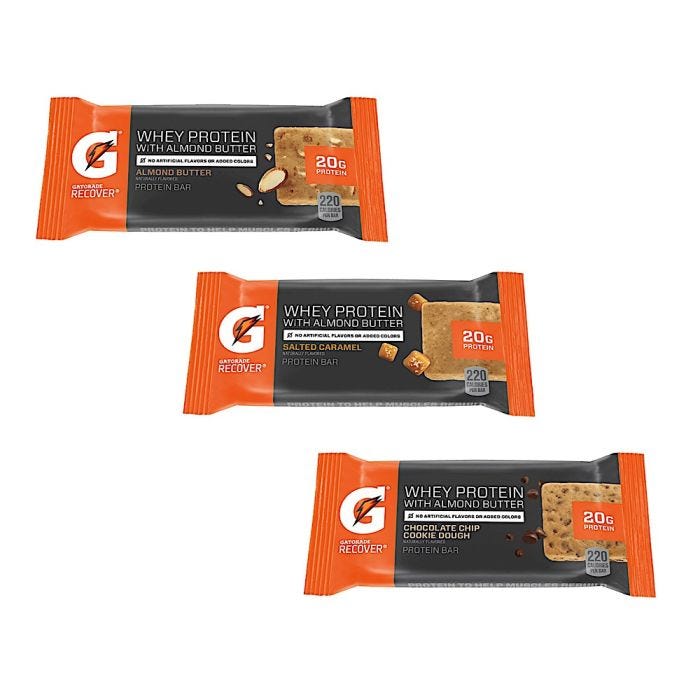Gatorade Protein Bars with Almond Butter (12/CS), Gatorade protein bars flavors, Gatorade nutrition bars Gatorade Protein Bars with Almond Butter (12/CS), Gatorade protein bars flavors, Gatorade nutrition bars