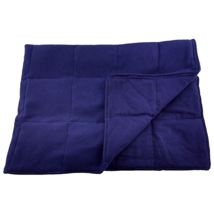 Washable Weighted Blanket 30" x 40" 5 lbs. Blue Flannel