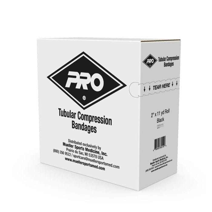 Side angle of box of 2" x 11 yds. Black PRO Tubular Compression Bandages Side angle of box of 2" x 11 yds. Black PRO Tubular Compression Bandages