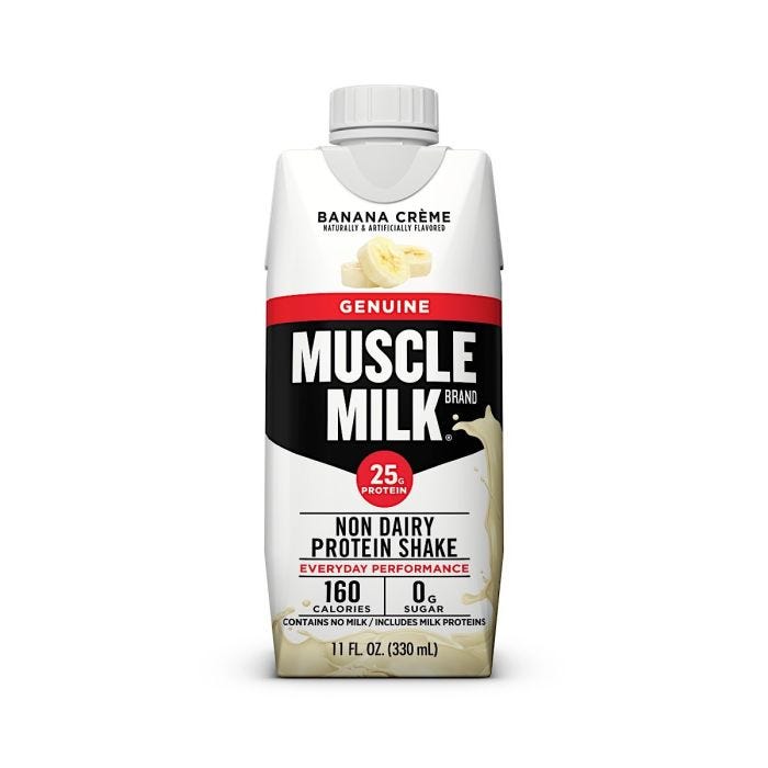 Muscle Milk Genuine Protein Shake 14 oz Bottles, 12/case- Banana Cr�me
