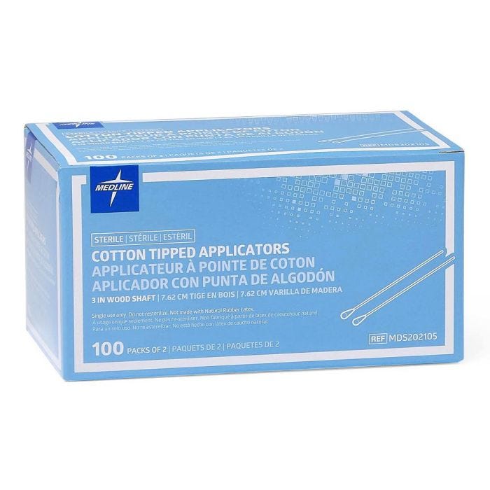 Sterile 3" Cotton Tipped Applicator, 200/Box Sterile 3" Cotton Tipped Applicator, 200/Box