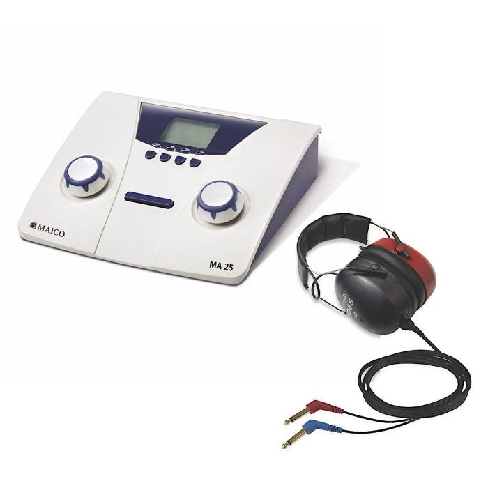MAICO MA 25 and 25e  Pure Tone Audiometer with (DD65 v2) Circumaural Headset