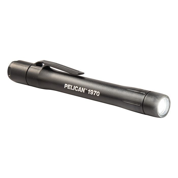 Front view of black Pelican 1970 Penlight Front view of black Pelican 1970 Penlight