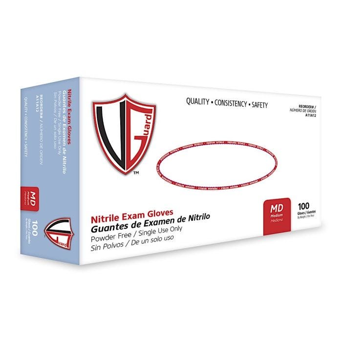 Side angle of box of 100 Blue 3.5mil Nitrile Chemo Exam Gloves Side angle of box of 100 Blue 3.5mil Nitrile Chemo Exam Gloves
