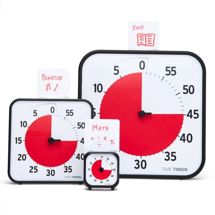 time timer dry erase activity cards attached in slots across the top of the different size time timer clocks time timer dry erase activity cards attached in slots across the top of the different size time timer clocks