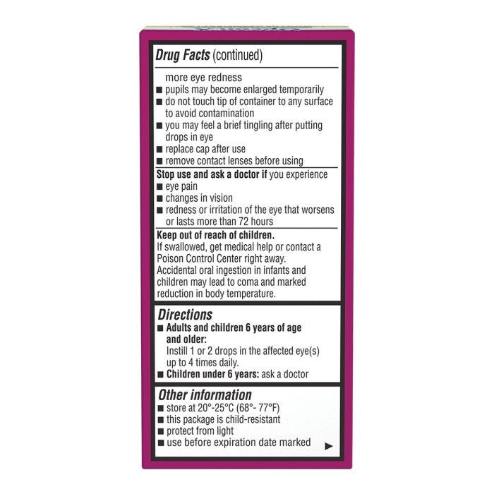 Bausch Lomb Opcon-A Antihistamine & Redness Reliever Eye Drops .5 fl oz.