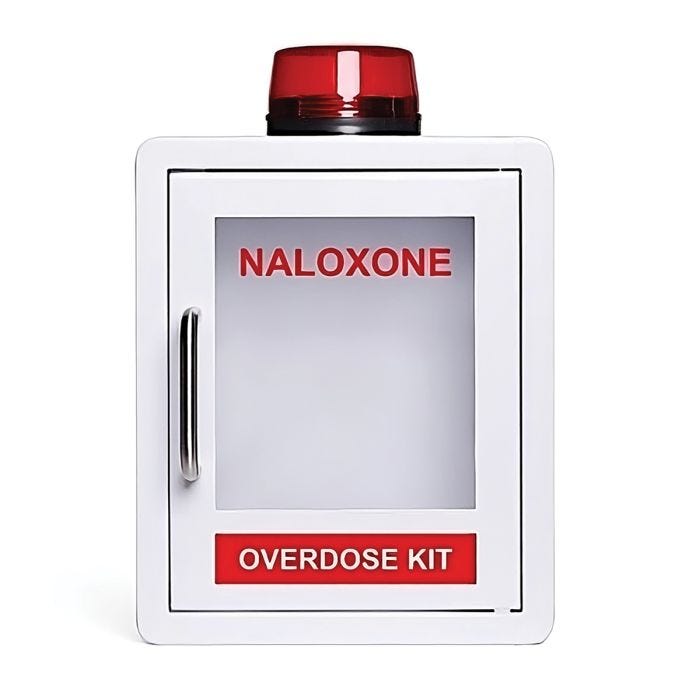 Naloxone Metal Cabinet with Alarm - White Naloxone Metal Cabinet with Alarm - White