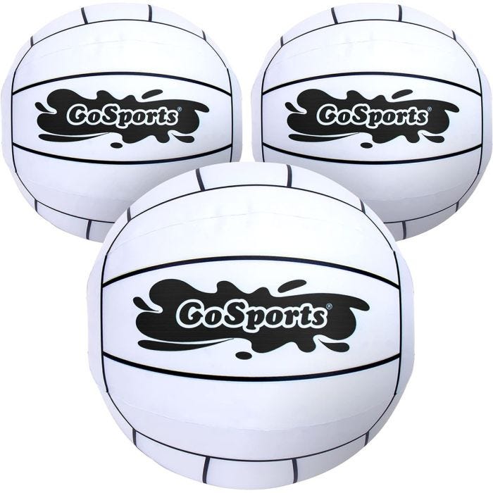 Front view of pack of 3 Extra Large 12” Inflatable Volleyballs Front view of pack of 3 Extra Large 12” Inflatable Volleyballs