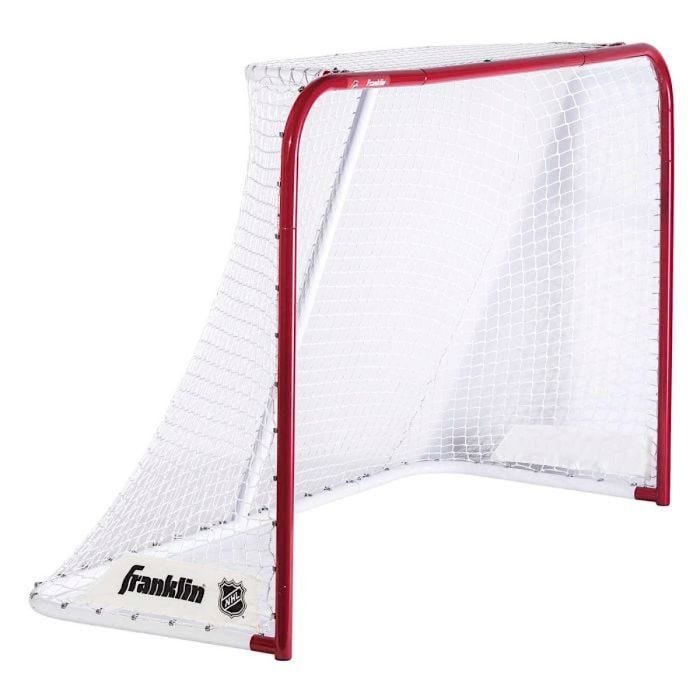 a franklin 72 inch quickset red steel hockey goal with heavyweight white net a franklin 72 inch quickset red steel hockey goal with heavyweight white net
