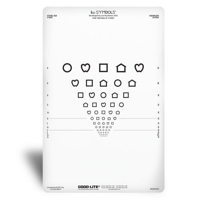 Front view of LEA SYMBOLS Proportionally Spaced Chart Only Front view of LEA SYMBOLS Proportionally Spaced Chart Only