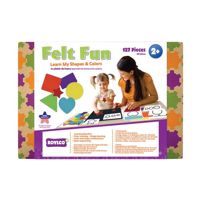 Packaging displaying a adult and child happily playing with vibrant felt pieces; encouraging imaginative play and strengthening their connection. Packaging displaying a adult and child happily playing with vibrant felt pieces; encouraging imaginative play and strengthening their connection.