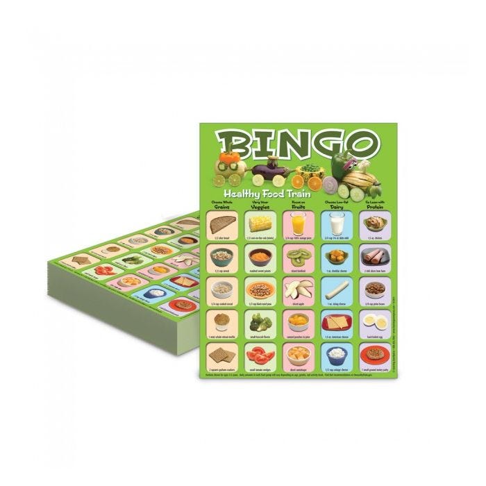 Healthy Food Train Bingo Healthy Food Train Bingo