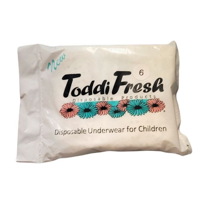 ToddiFresh Disposable Underwear for Children, Large, Size 6