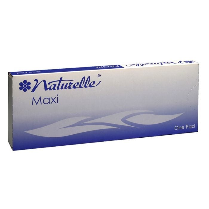 Front view of box with 8" x 3-1/4" x 7/8" Naturelle Maxi Pad #8 (For Use in the 22001 Vending Machine) with 250 pads per case Front view of box with 8" x 3-1/4" x 7/8" Naturelle Maxi Pad #8 (For Use in the 22001 Vending Machine) with 250 pads per case