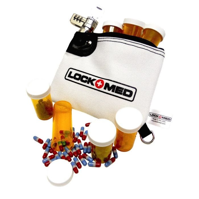 Front view of Medication Lock Bag with Key Lock Front view of Medication Lock Bag with Key Lock
